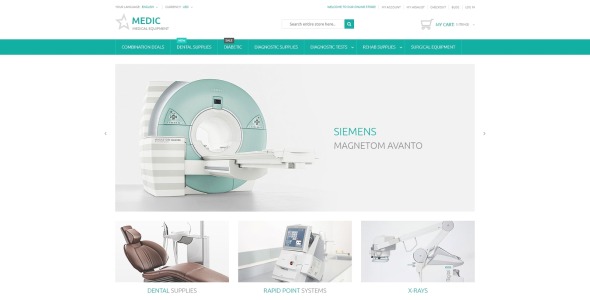 медицинское оборудование magento тема