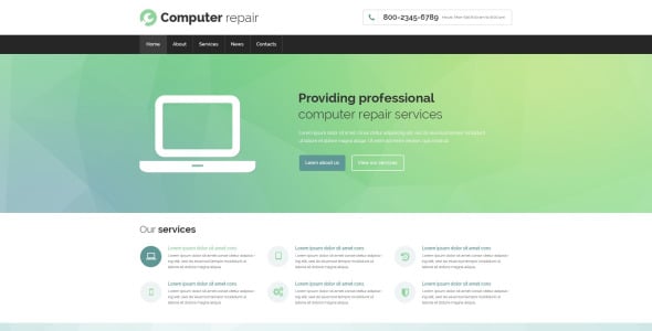 отзывчивый шаблон сайта для ремонта компьютеров