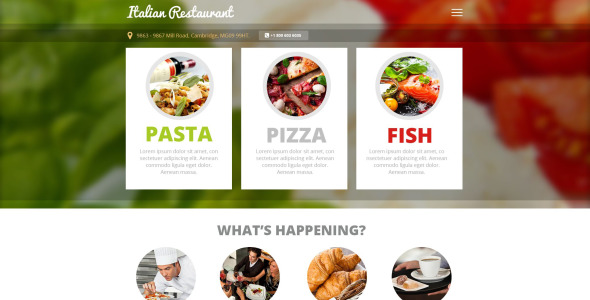адаптивный шаблон сайта итальянского ресторана