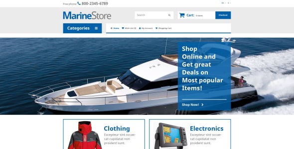 шаблон opencart морского магазина
