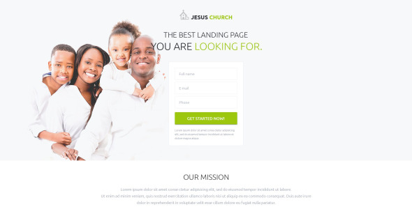 религиозный адаптивный шаблон целевой страницы