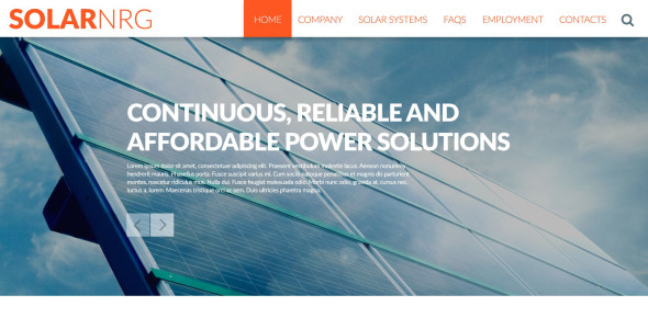 шаблон веб-сайта преобразования солнечной энергии