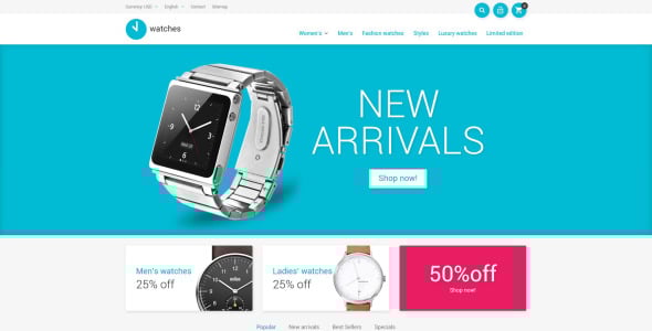 магазин часов prestashop тема