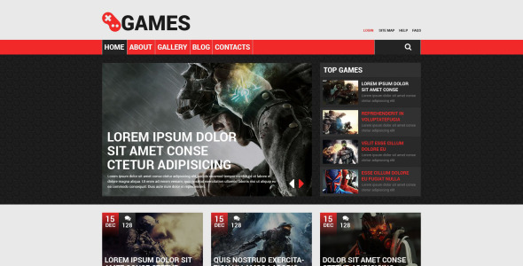 игровой портал отзывчивый шаблон drupal