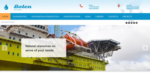 gas &amp; oil responsive moto cms 3 template