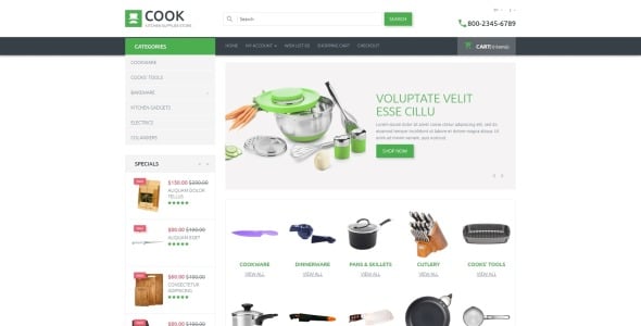 шаблон магазина кухонных принадлежностей opencart
