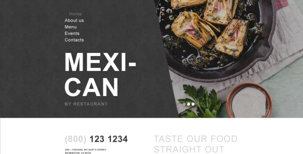 шаблон muse мексиканского ресторана