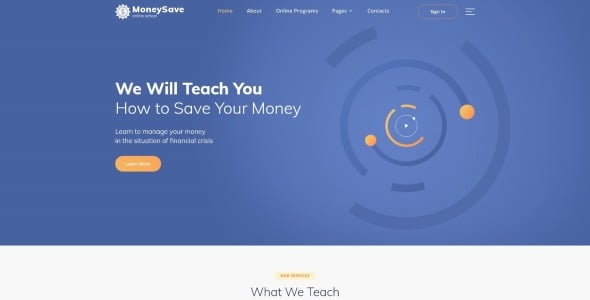 moneysave онлайн школа html5 шаблон сайта