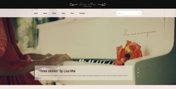 шаблон веб-сайта обучения фортепиано