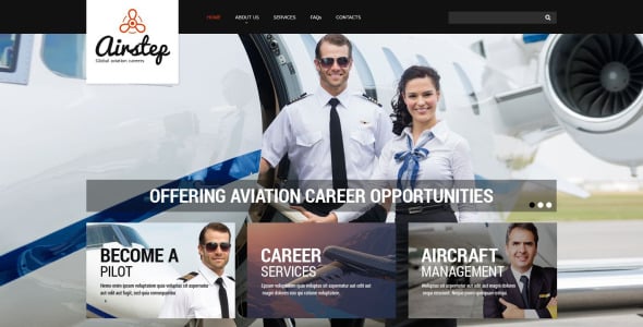 адаптивный шаблон сайта частной авиакомпании