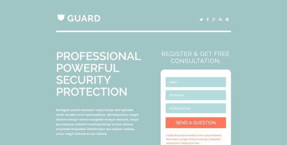 шаблон адаптивной целевой страницы безопасности