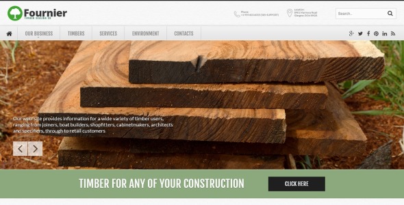 шаблон сайта компании по продаже древесины