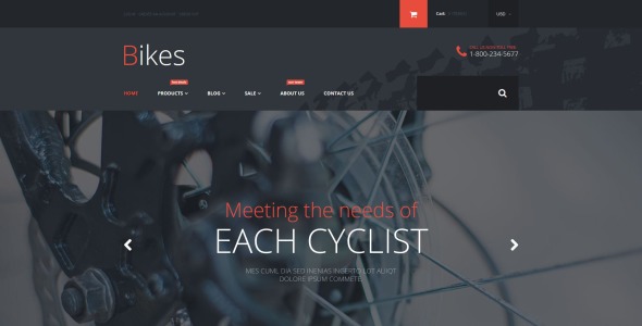 велосипедный магазин shopify тема