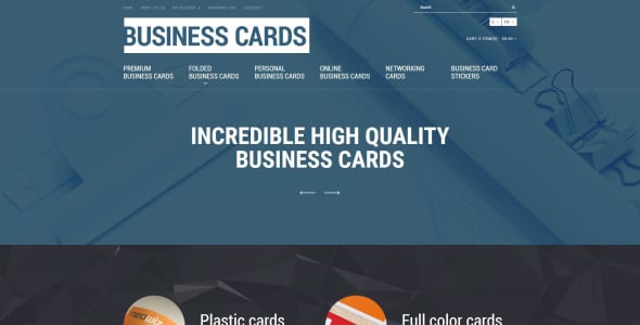 шаблон магазина визитных карточек opencart