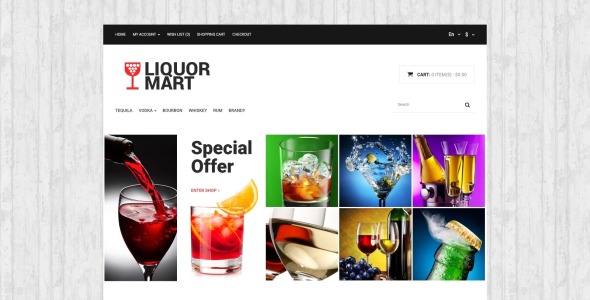шаблон opencart liquor mart