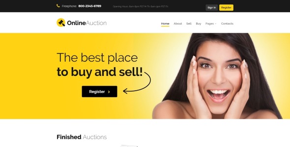 аукцион отзывчивый чистый html шаблон сайта