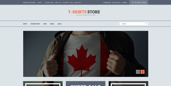 шаблон магазина рубашек virtuemart