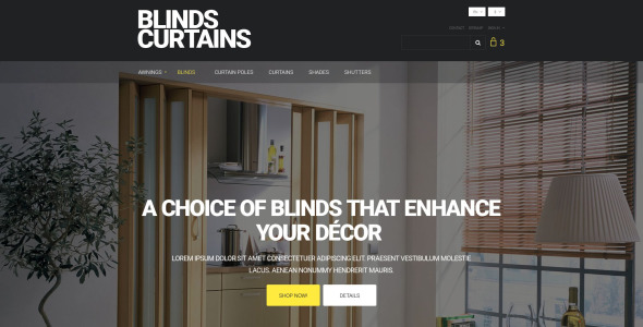 жалюзи и шторы prestashop тема