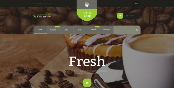 кофейня shopify тема