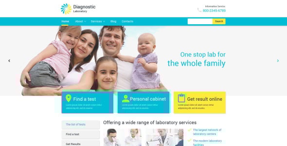 диагностическая лаборатория wordpress тема