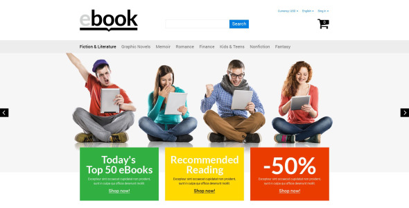 Электронная книга prestashop тема