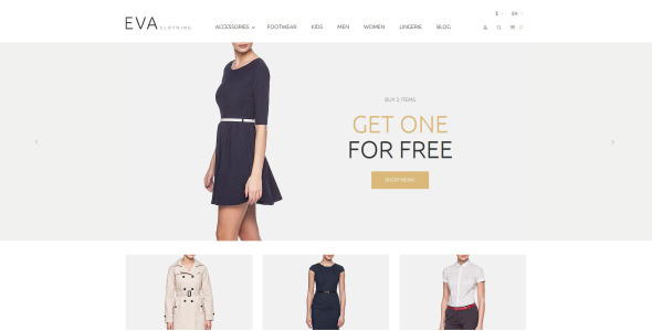 ева одежда prestashop тема