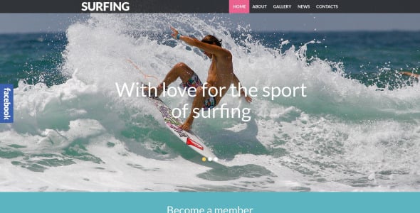 серфинг отзывчивая тема wordpress