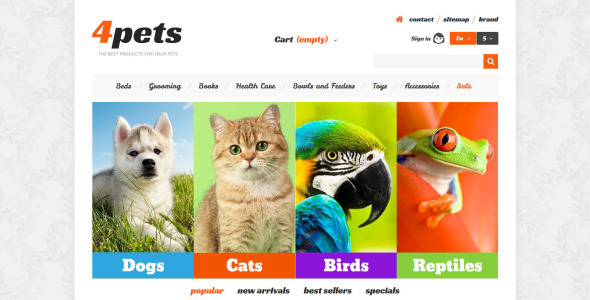 4pets prestashop тема