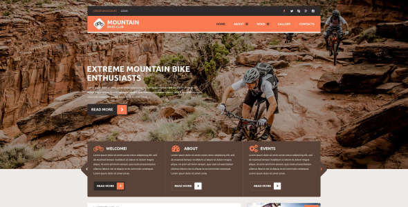 шаблон сайта магазина велосипедов