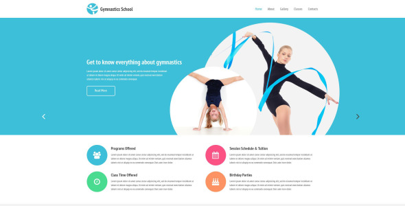 шаблон сайта гимнастической школы