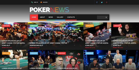 адаптивный шаблон сайта для онлайн-покера