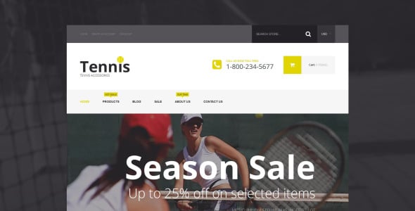 теннисные аксессуары shopify тема