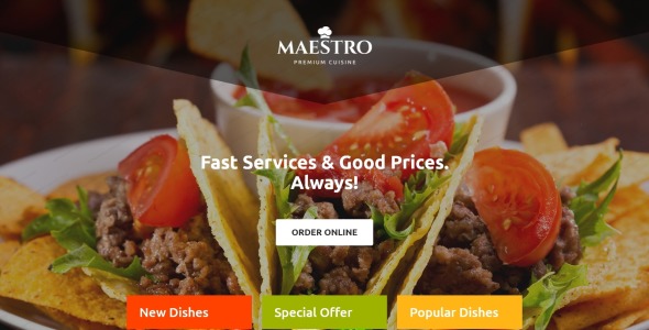 адаптивный шаблон целевой страницы кафе и ресторанов