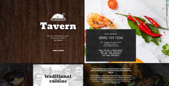 адаптивный шаблон целевой страницы кафе и ресторанов