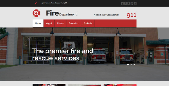 пожарная служба отзывчивый шаблон moto cms 3