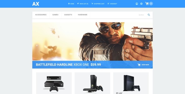 магазин игр и консолей шаблон opencart