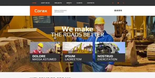 промышленный отзывчивый шаблон moto cms 3