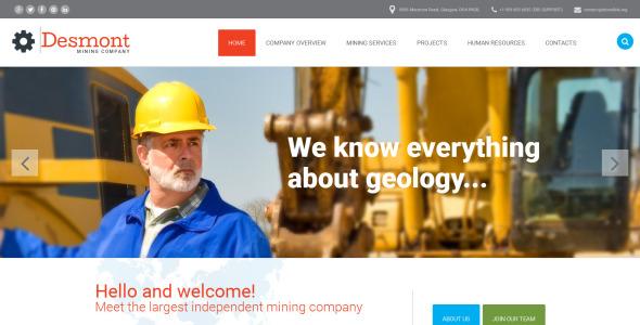 шаблон сайта горнодобывающей компании