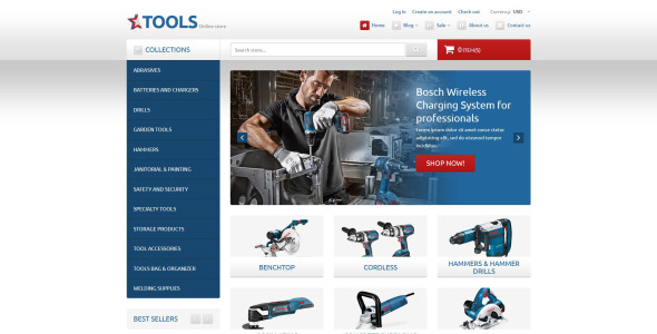 инструменты и оборудование отзывчивая тема shopify