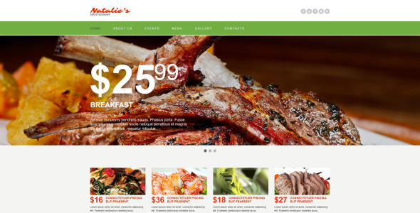 шаблон музы кафе и ресторана