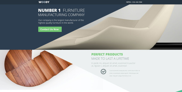 адаптивный шаблон целевой страницы для интерьера и мебели