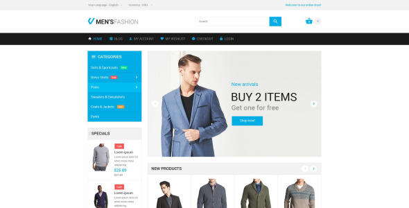 мужская элегантность тема magento