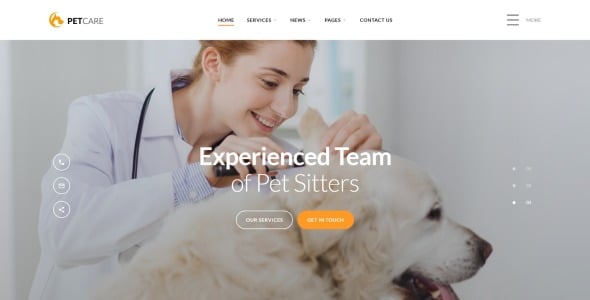 vet pet care clean html шаблон сайта