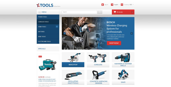 инструменты и оборудование тема prestashop