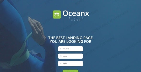 шаблон адаптивной посадочной страницы для дайвинга