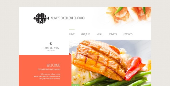 шаблон веб-сайта золотая рыбка