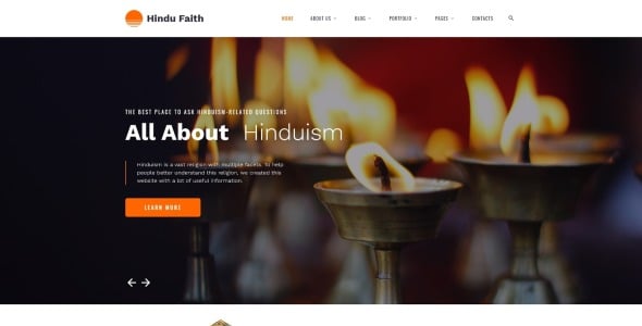 индуизм многостраничный современный html шаблон сайта