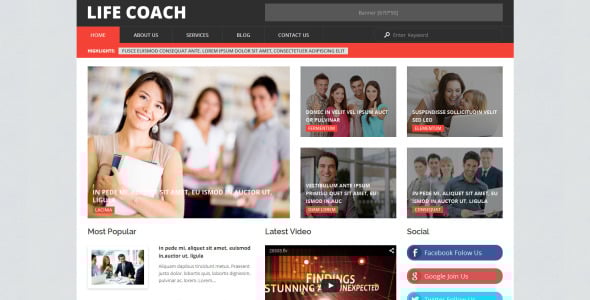 life coach wordpress тема