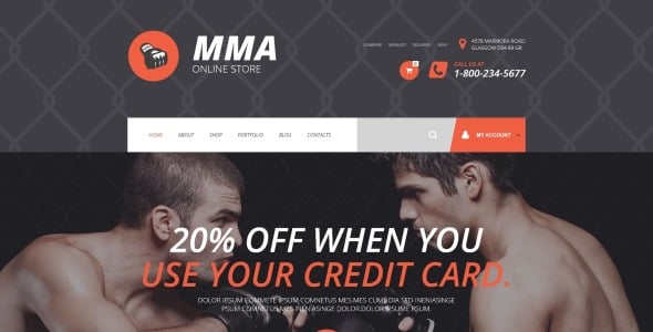 тема интернет магазина mma woocommerce