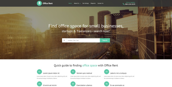 шаблон веб-сайта office responsive